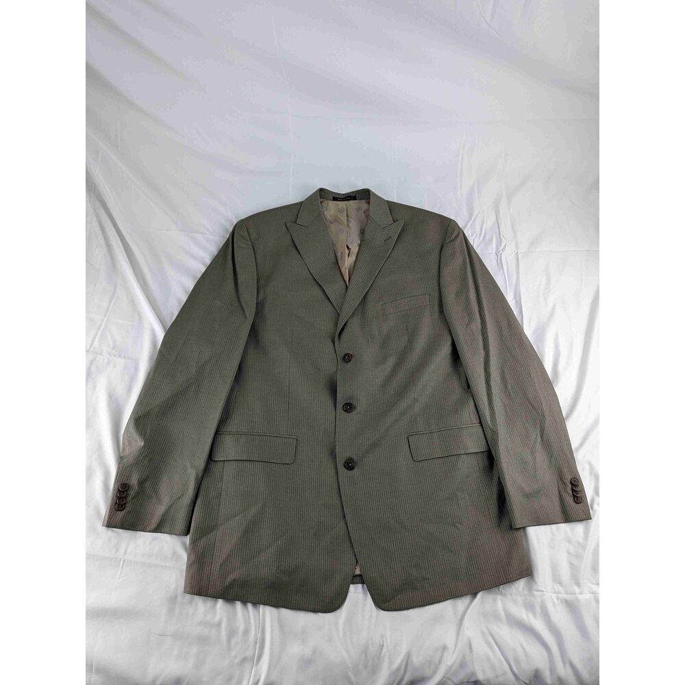 Sean John Beige 3 Button Notched Lapel Single Breasted Blazer Suit Jacket 46L